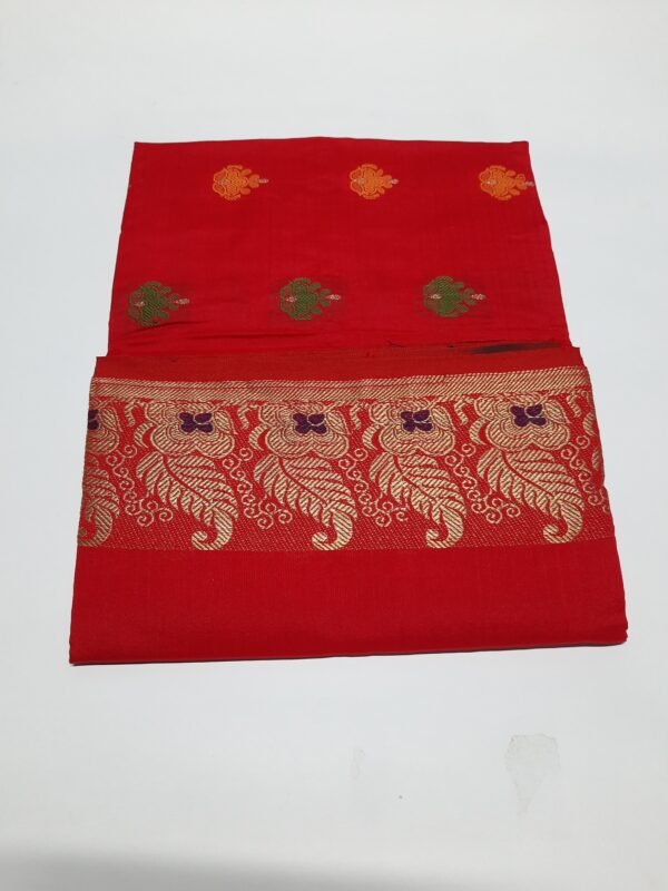 Katan Baby Saree For Girl - Red