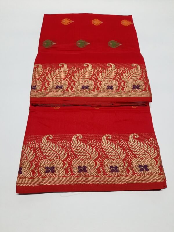 Katan Baby Saree For Girl - Red