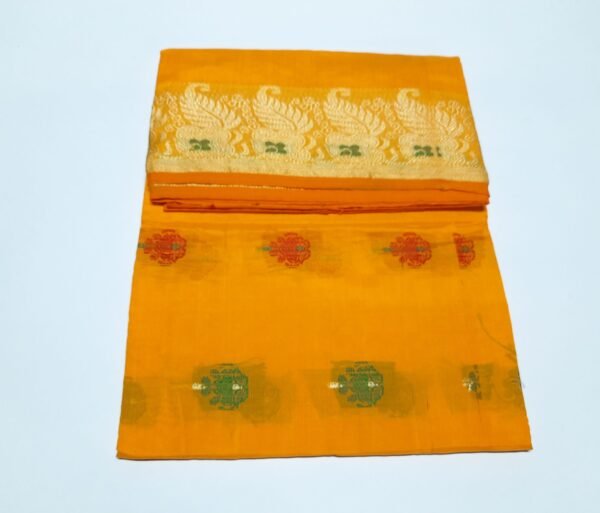 Katan Baby Saree For Girl - Yellow