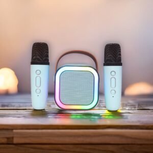 K12 Bluetooth Speaker With Dual Wireless Microphone Blue Color