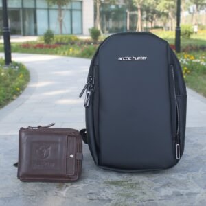 2 In One Combo Cow leather Moneybag & Chest Bags