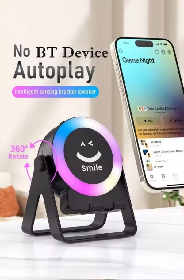 ZF18 Sensor Bluetooth Speaker and Mobile Holder Black Color